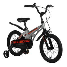 Детский Двухколесный Велосипед MAXISCOO Cosmic 16 Серый, дополнительные колеса 2023