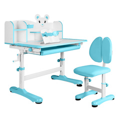 Комплект Anatomica Umka XL парта, стул, надстройка, выдвижной ящик, голубой