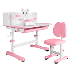 Комплект Anatomica Umka XL парта, стул, надстройка, выдвижной ящик, розовый