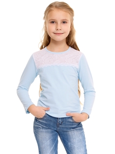 Лонгслив детский Апрель 1ДДД1175804, светло-голубой109+огурцы белый, 134