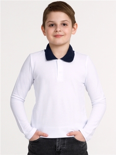 Поло детское Апрель 1ПДПД838090, белый-темно-синий77, 122