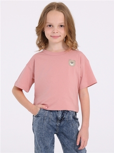 Футболка детская Апрель 1ДДФК4321001, светло-розовый245 Мишка вышивка, 104