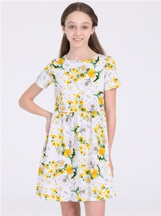 Платье детское Апрель 1ДПК4292001н, одуванчики на белом, 128