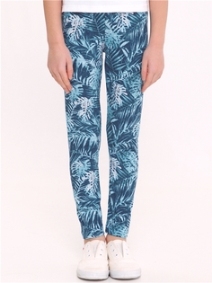 Леггинсы детские Апрель 1ДРЛ3848001н, монстера на джинсе, 128