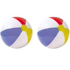 Мячик пляжный Intex 59020 Glossy Panel Ball 35 см, в комплекте 2 шт.