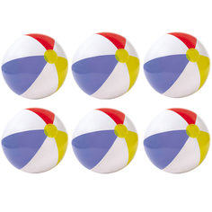 Мячик пляжный Intex 59020 Glossy Panel Ball 35 см, в комплекте 6 шт.