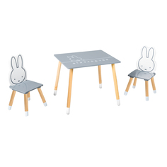 Детский стол и стул Roba Комплект детской деревянной мебели Miffy:стол+2стульчика, серый