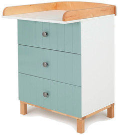 Пеленальный комод и стол Rant BAMBOO 64см. 3 ящ. арт.111 Light Green Коллекция White РАНТ