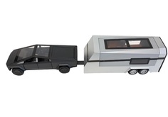 Металлическая машинка пикап Tesla Cybertruck с жилым прицепом 1:32 свет,звук B3219 Цвет XHD