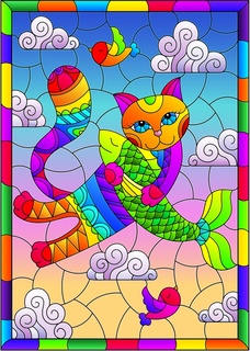 Набор для детского творчества Arte Nuevo "Сказочные самоцветы": "Котик с рыбкой"