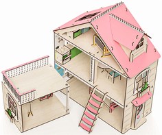 Кукольный домик Особняк с пристройкой и мебелью M-WOOD