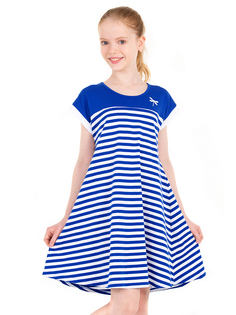 Платье детское N.O.A. 11524, синий белый, 128 NOA