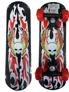 Скейтборд 43х13 см., PVC колеса skull No Brand