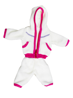 Одежда для куклы, пупса 38-43 см Комплект меховой из кофточки и штанов No Brand