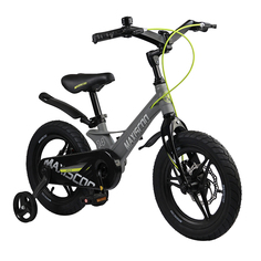 Детский Двухколесный Велосипед MAXISCOO SPACE DELUXE 14 Серый, Дисковые Тормоза, 2023