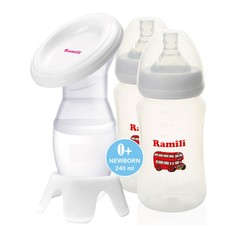 Ручной молокоотсос Ramili MC200 с двумя противоколиковыми бутылочками 240ML