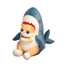 Мягкая игрушка Plush Story КОТИК-акула в костюме 30 см синяя