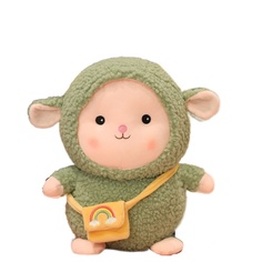 Мягкая игрушка Барашек Овечка с сумочкой зеленая Plush Story