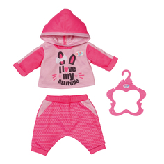 Спортивный костюм для кукол Zapf Creation BABY born 43 см, вешалка, розовый