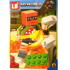 Конструктор мини-фигурки комплект MINECRAFT MY WORLD LB304 человечки LB304 8в1, 25 деталей