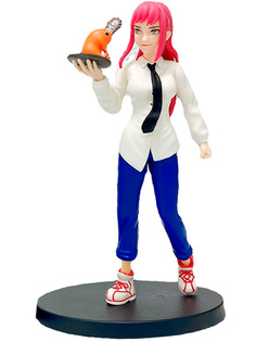 Фигурка StarFriend Человек-бензопила Макима с Почитой Chainsaw Man подставка, 17 см