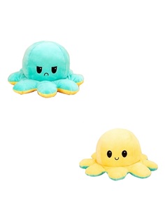 Мягкая игрушка Plush Story Осьминог бирюзовый/желтый