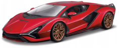 Машинка Bburago металлическая Lamborghini Sian FKP 37, 1:24, красная 18-21099