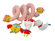 Развивающая игрушка спиралька с погремушками на кроватку "Друзья" No Brand