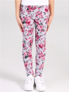 Леггинсы детские Апрель 1ДРЛ3848001н, букеты на светло-сером, 116