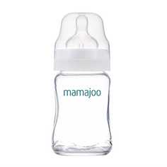 Бутылочка Mamajoo для кормления стеклянная антиколиковая 0+ Glass Feeding Bottle, 180 мл