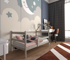 Кровать детская MOONLEES Софа-домик, 180х90, в комплекте с матрасом, масло Асфальт