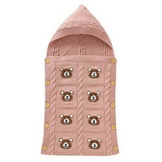 Конверты для новорожденных вязаный Pituso Мишка розовый