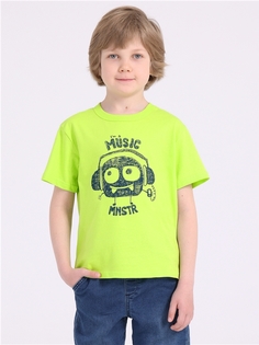 Футболка детская Апрель 1ПДФК4331001, ярко-салатовый262 Монстр в наушниках, 110