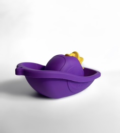 Игрушка для купания Биплант катерок из мягкого пластика с колесом фиолетовый