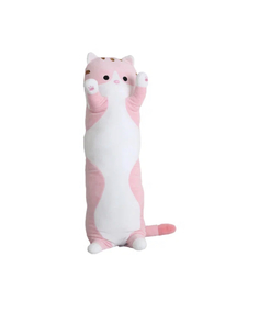Мягкая игрушка - подушка Кот батон, 150 см розовый No Brand
