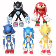 Фигурки Соник Sonic 5 в 1 подвижные, 12 см Star Friend