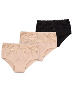 Трусы детские Baykar 5940К-4, Комплект трусов для девочек 5940К-4, 2беж+чер (3), 116