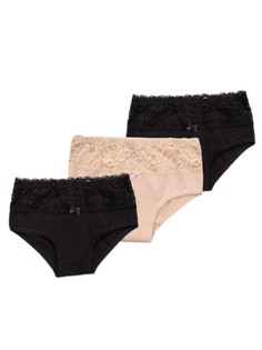 Трусы детские Baykar 5940К-6, Комплект трусов для девочек 5940К-6, 2чер+беж (6), 152