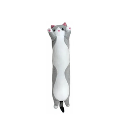 Кот Батон Худой 70 см Мягкая игрушка подушка Длинный Серый обнимашка антистресс кот-ба Original Toys