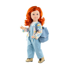 Кукла Paola Reina Мару в комбинезоне с синим рюкзачком, шарнирная, 60 см