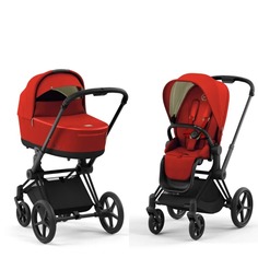 Коляска 2 в 1 Cybex Priam IV Autumn Gold шасси (Matt Black)