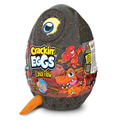 Мягкая игрушка Crackin Eggs Динозавр оранжевый в яйце, серия Лава, 22 см
