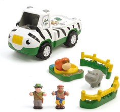 Грузовик Зебра Сафари с фигурками WOW Toys инерционная игрушка для детей от 1,5 до 5 лет