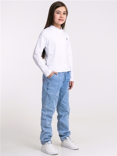 Водолазка детская Апрель 1ДДД851804, белый Сердце с бантом вышивка, 134