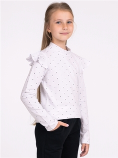 Водолазка детская Апрель 1ДДВД3875804н, темно-синий горох 2 на белом, 134