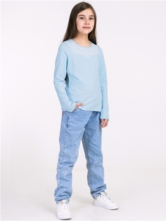 Лонгслив детский Апрель 1ДДЛД3481804, светло-голубой109 Воротник пятиугольный, 122