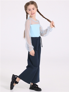 Лонгслив детский Апрель 1ДДЛД4116804с, светло-голубой109+голубой горох 6 на голубом, 122