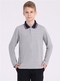 Поло детское Апрель 1ПДПД2290890, серый+темно-синий77+белый+красный, 158