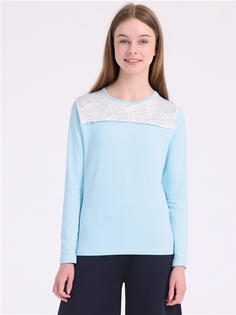 Лонгслив детский Апрель 1ДДЛД2560804, светло-голубой109+огурцы белый, 164