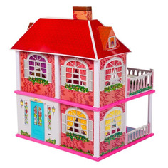 Кукольный домик My Lovely Villa 2 в 1, двухэтажный, с набором мебели, 70х58х50 см Fudaer